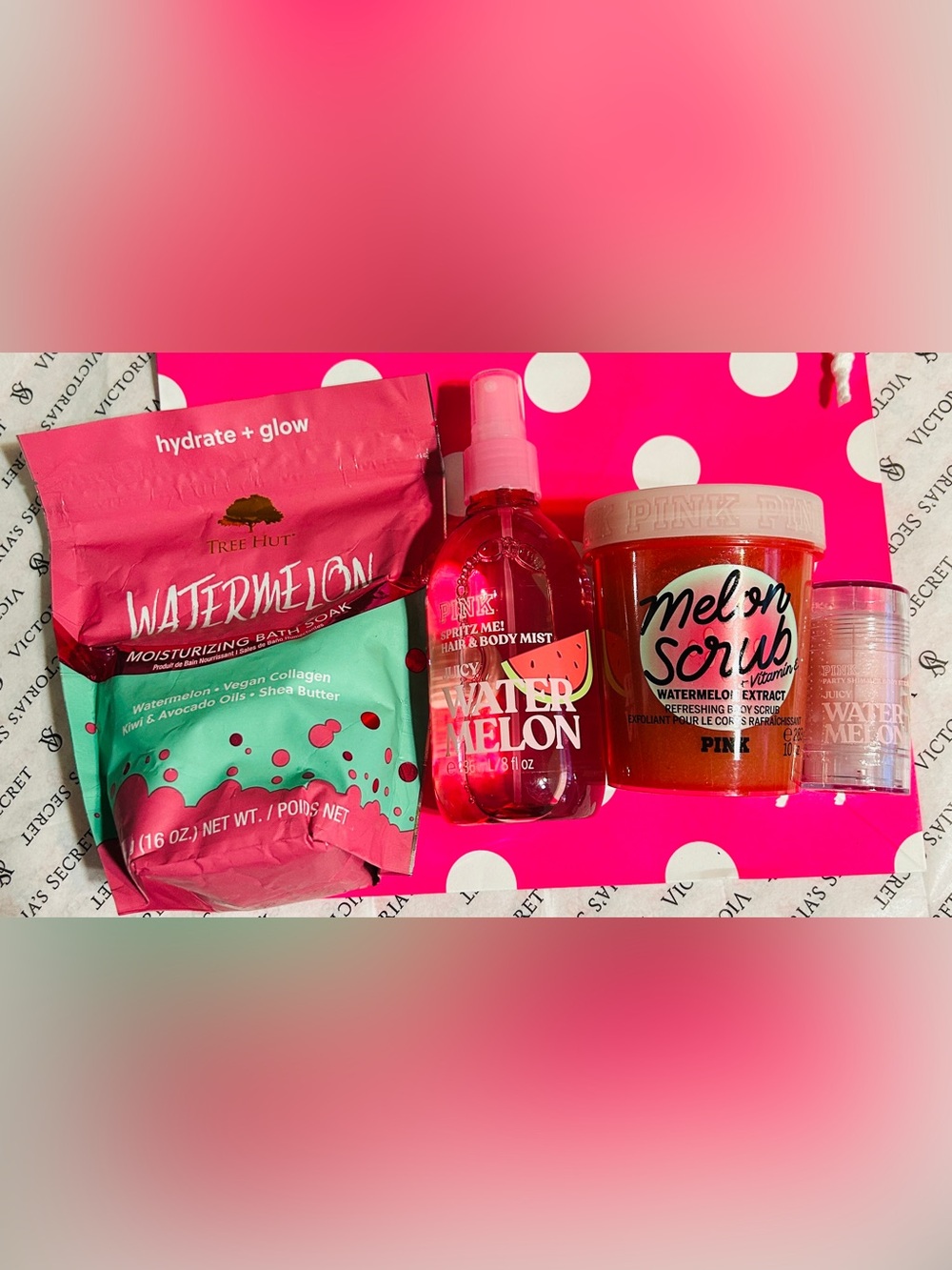 PINK Victoria's Secret /Tree Hut Watermelon 🍉 Bundle